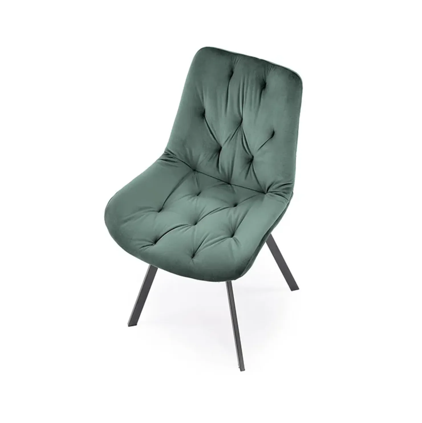 Garnero Arredamenti Sedia da pranzo imbottita in velluto scuro nero Sango Verde Best