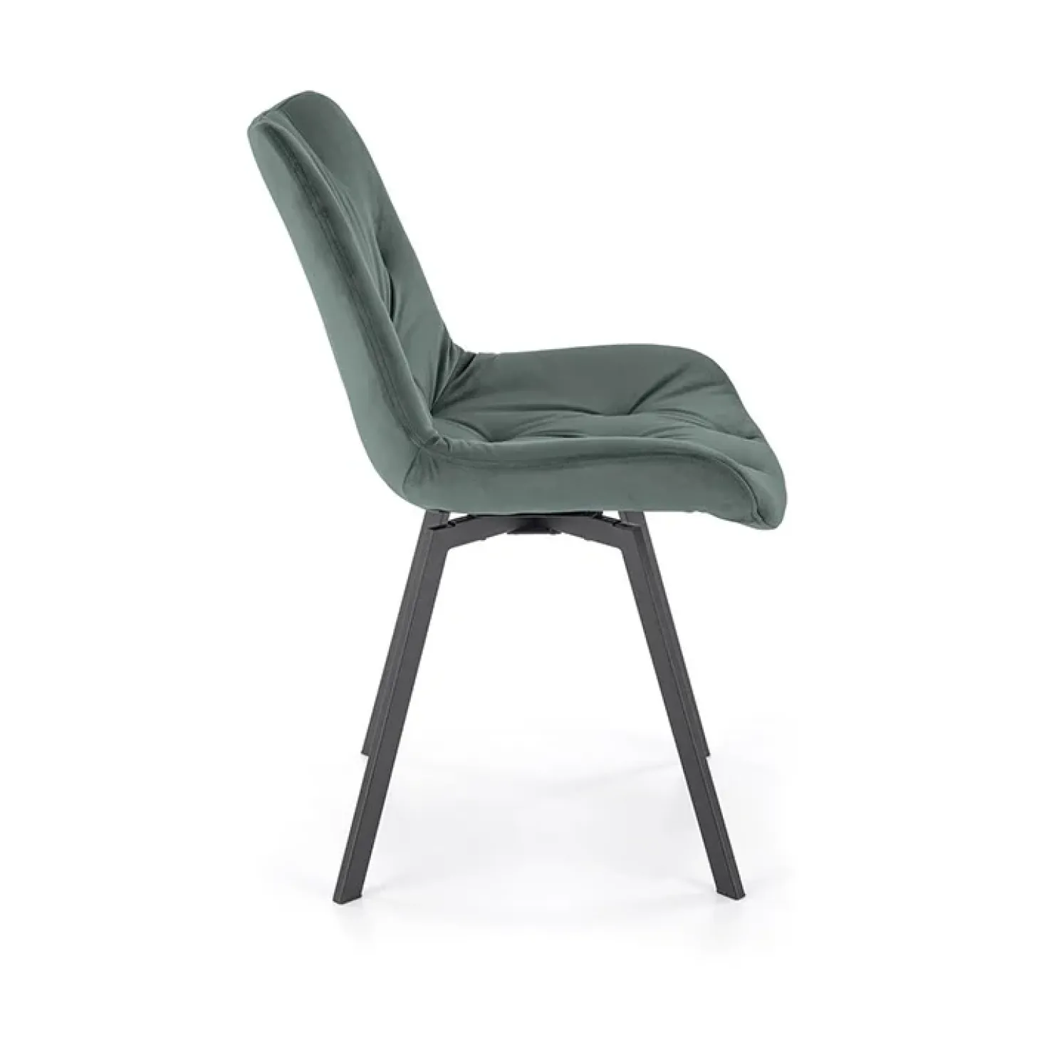 Garnero Arredamenti Sedia da pranzo imbottita in velluto scuro nero Sango Verde Best