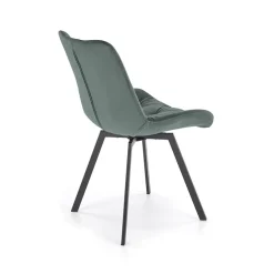Garnero Arredamenti Sedia da pranzo imbottita in velluto scuro nero Sango Verde Best