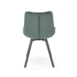 Garnero Arredamenti Sedia da pranzo imbottita in velluto scuro nero Sango Verde Best