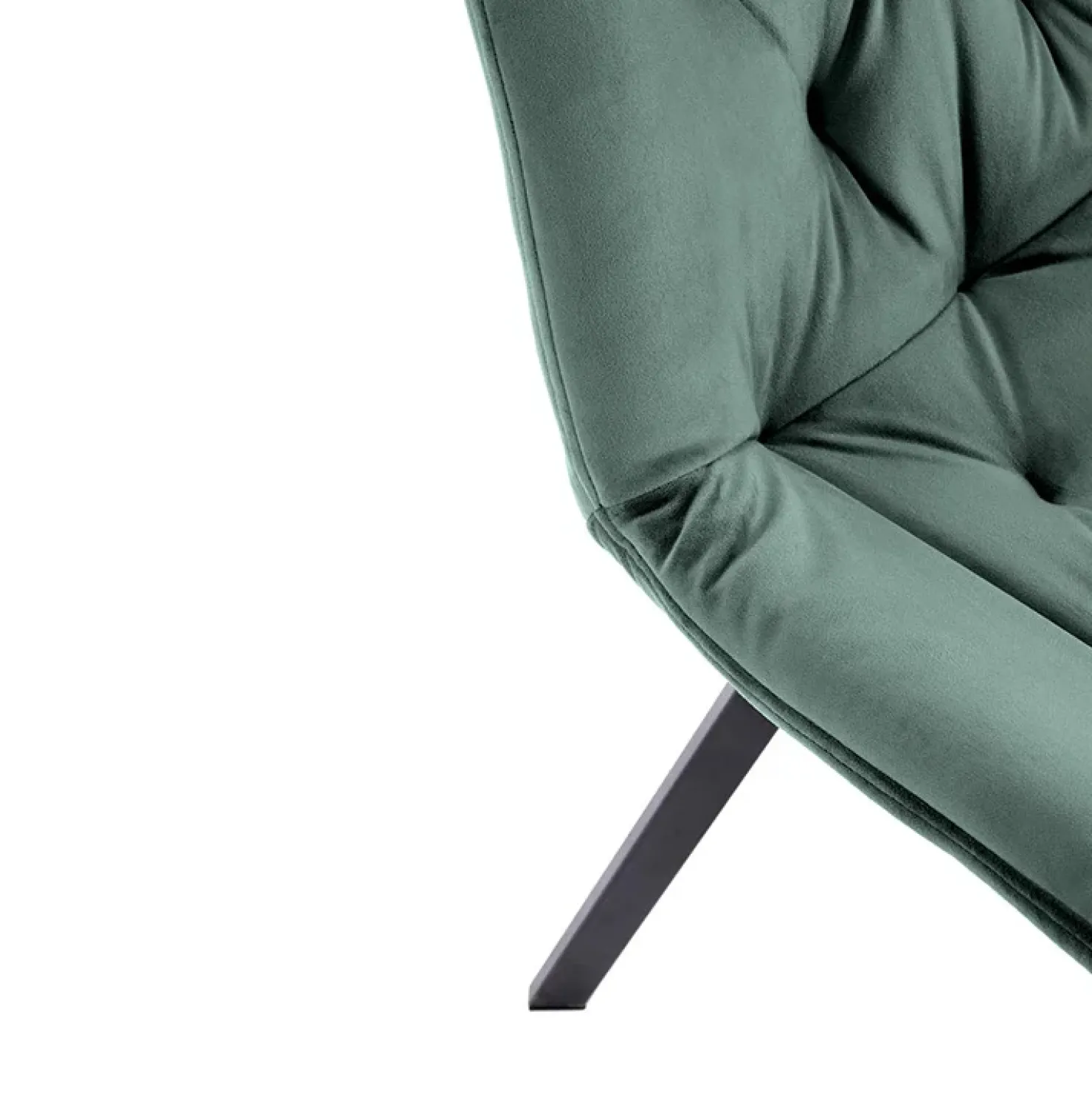 Garnero Arredamenti Sedia da pranzo imbottita in velluto scuro nero Sango Verde Best