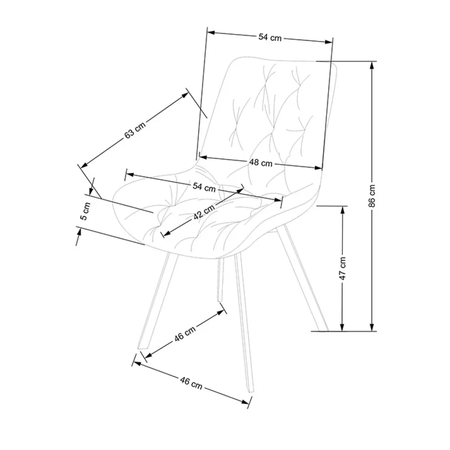 Garnero Arredamenti Sedia da pranzo imbottita in velluto scuro nero Sango Verde Best