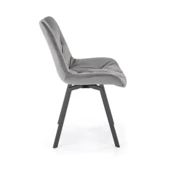 Garnero Arredamenti Sedia da pranzo imbottita in velluto nero Sango Grigio Best
