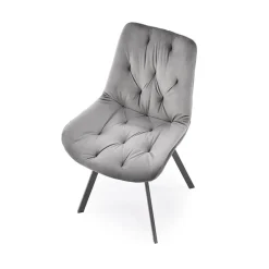 Garnero Arredamenti Sedia da pranzo imbottita in velluto nero Sango Grigio Best