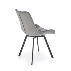 Garnero Arredamenti Sedia da pranzo imbottita in velluto nero Sango Grigio Best