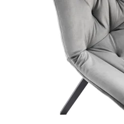 Garnero Arredamenti Sedia da pranzo imbottita in velluto nero Sango Grigio Best