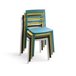 Garnero Arredamenti Sedia da pranzo impilabile moderna in polipropilene Nature Nero Best