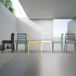 Garnero Arredamenti Sedia da pranzo impilabile moderna in polipropilene Nature Nero Best