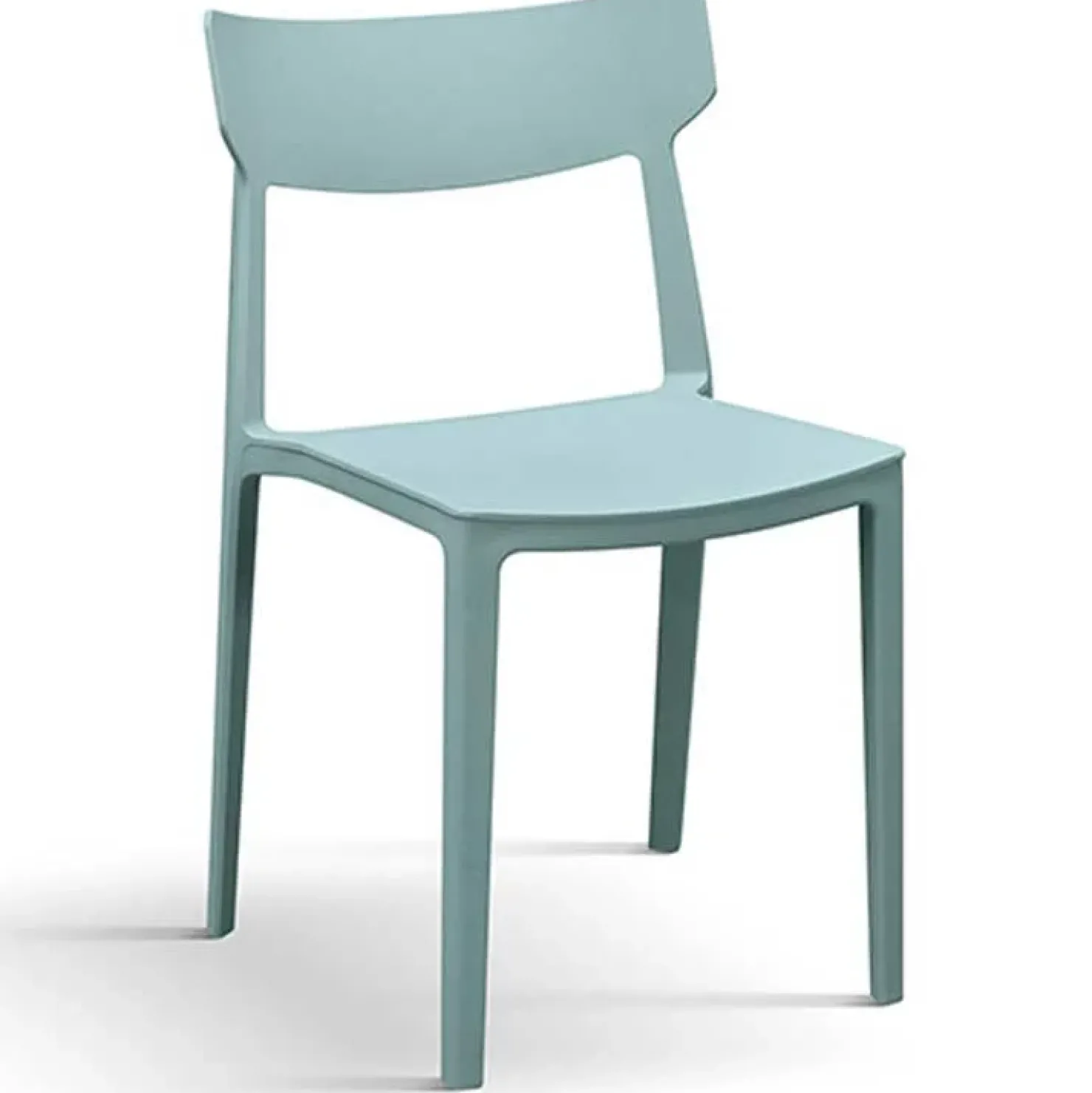 Garnero Arredamenti Sedia da pranzo impilabile moderna in polipropilene Hans Verde Acqua Hot