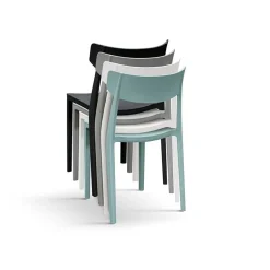 Garnero Arredamenti Sedia da pranzo impilabile moderna in polipropilene Hans Verde Acqua Hot