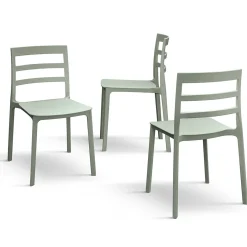 Garnero Arredamenti Sedia da pranzo impilabile moderna in polipropilene verde Nature Verde Salvia