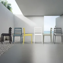 Garnero Arredamenti Sedia da pranzo impilabile moderna in polipropilene verde Nature Verde Salvia