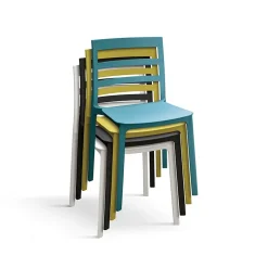 Garnero Arredamenti Sedia da pranzo impilabile moderna in polipropilene Nature Giallo Outlet