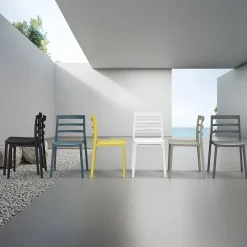 Garnero Arredamenti Sedia da pranzo impilabile moderna in polipropilene Nature Giallo Outlet