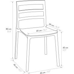 Garnero Arredamenti Sedia da pranzo impilabile moderna in polipropilene Nature Giallo Outlet