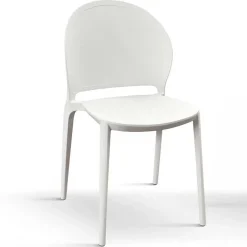 Garnero Arredamenti Sedia da pranzo impilabile moderna in polipropilene Pelican Bianco Discount