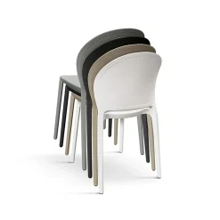 Garnero Arredamenti Sedia da pranzo impilabile moderna in polipropilene Pelican Bianco Discount