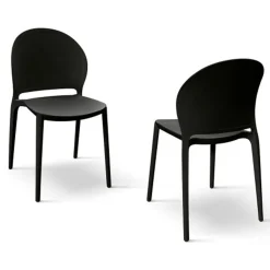 Garnero Arredamenti Sedia da pranzo impilabila moderne in polipropilene Pelican Nero