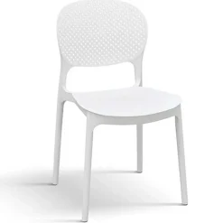 Garnero Arredamenti Sedia da pranzo impilabile moderna in polipropilene Elbow Bianco