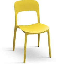 Garnero Arredamenti Sedia da pranzo impilabile moderna polipropilene gialla Halyard Giallo Best