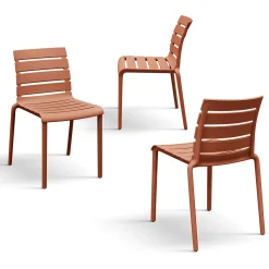 Garnero Arredamenti Sedia da pranzo impilabile moderna in polipropilene Cesca Arancio