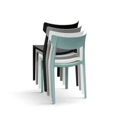 Garnero Arredamenti Sedia da pranzo impilabile moderna in polipropilene Hans Bianco Outlet