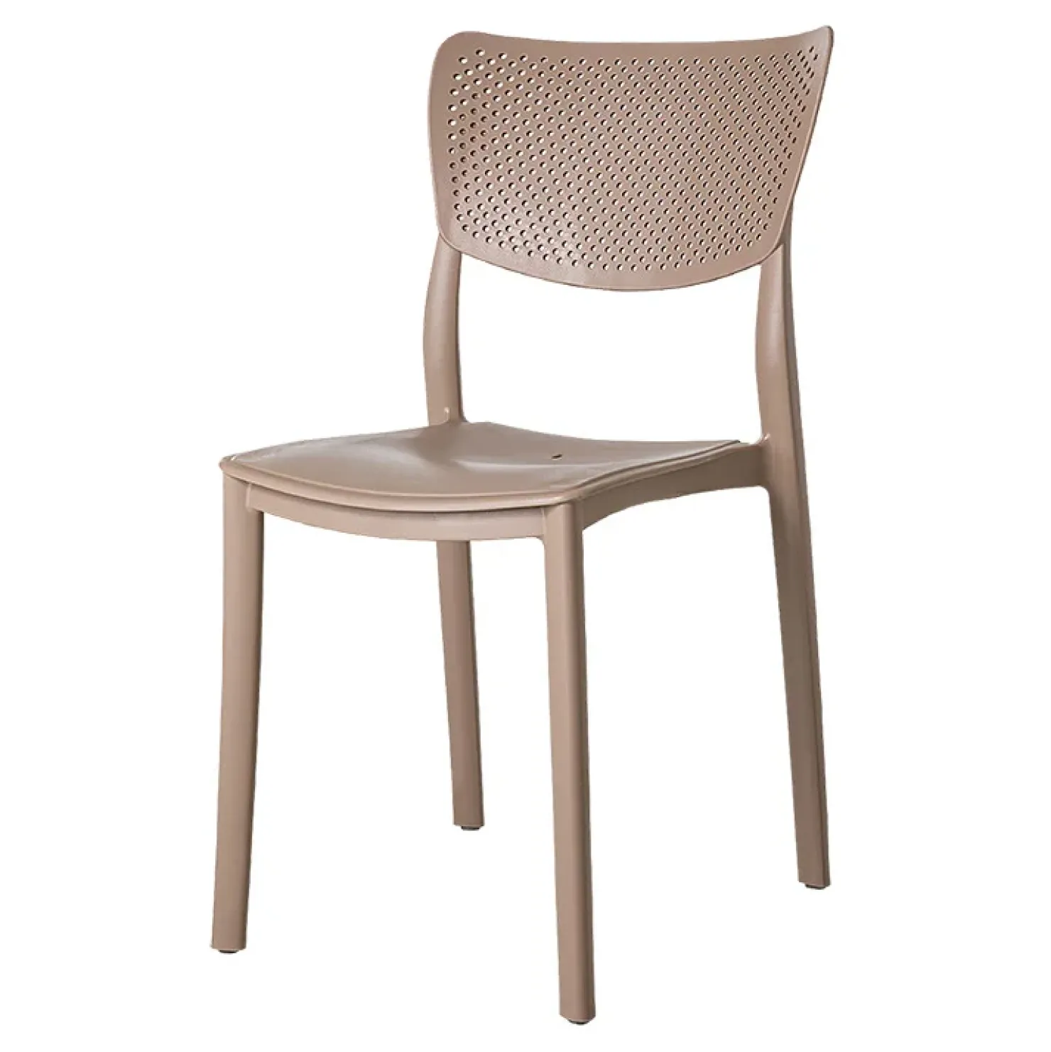 Garnero Arredamenti Sedia da pranzo impilabile schienale forato polipropilene Aura Tortora New