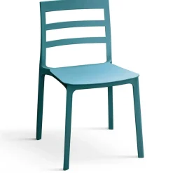 Garnero Arredamenti Sedia da pranzo impilabile moderna in polipropilene blu Nature Azzurro