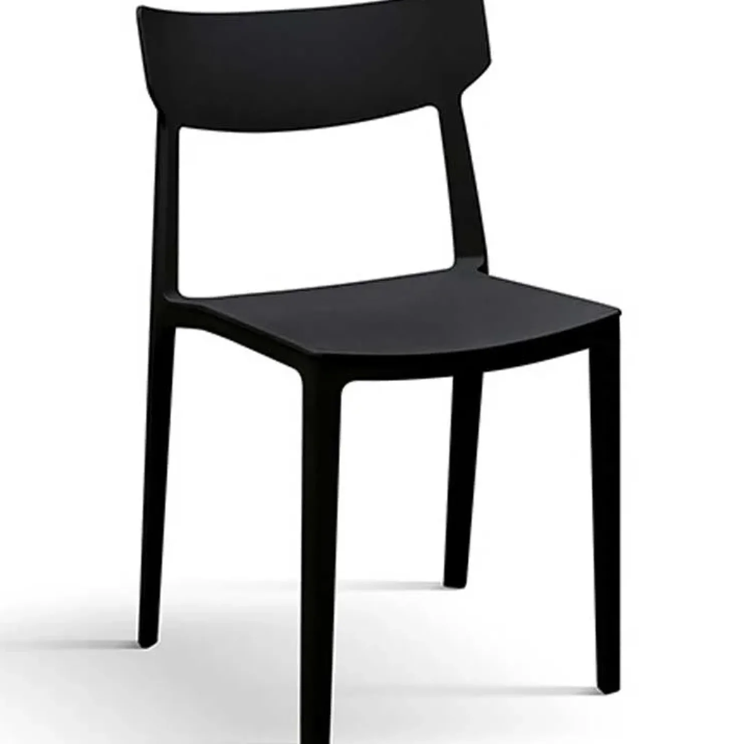 Garnero Arredamenti Sedia da pranzo impilabile moderna in polipropilene Hans Nero Outlet
