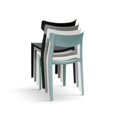 Garnero Arredamenti Sedia da pranzo impilabile moderna in polipropilene Hans Nero Outlet