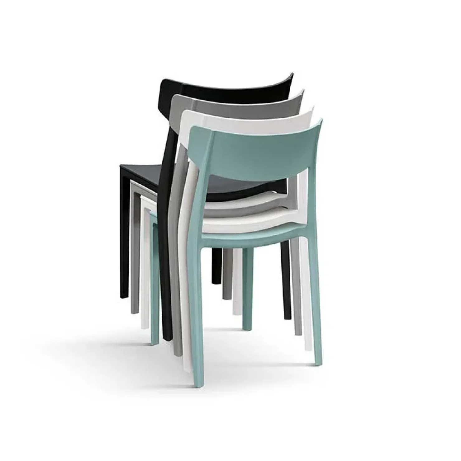 Garnero Arredamenti Sedia da pranzo impilabile moderna in polipropilene Hans Nero Outlet