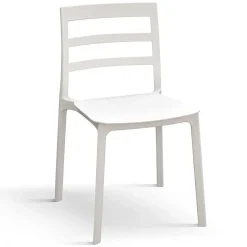 Garnero Arredamenti Sedia da pranzo impilabile moderna in polipropilene Nature Bianco New