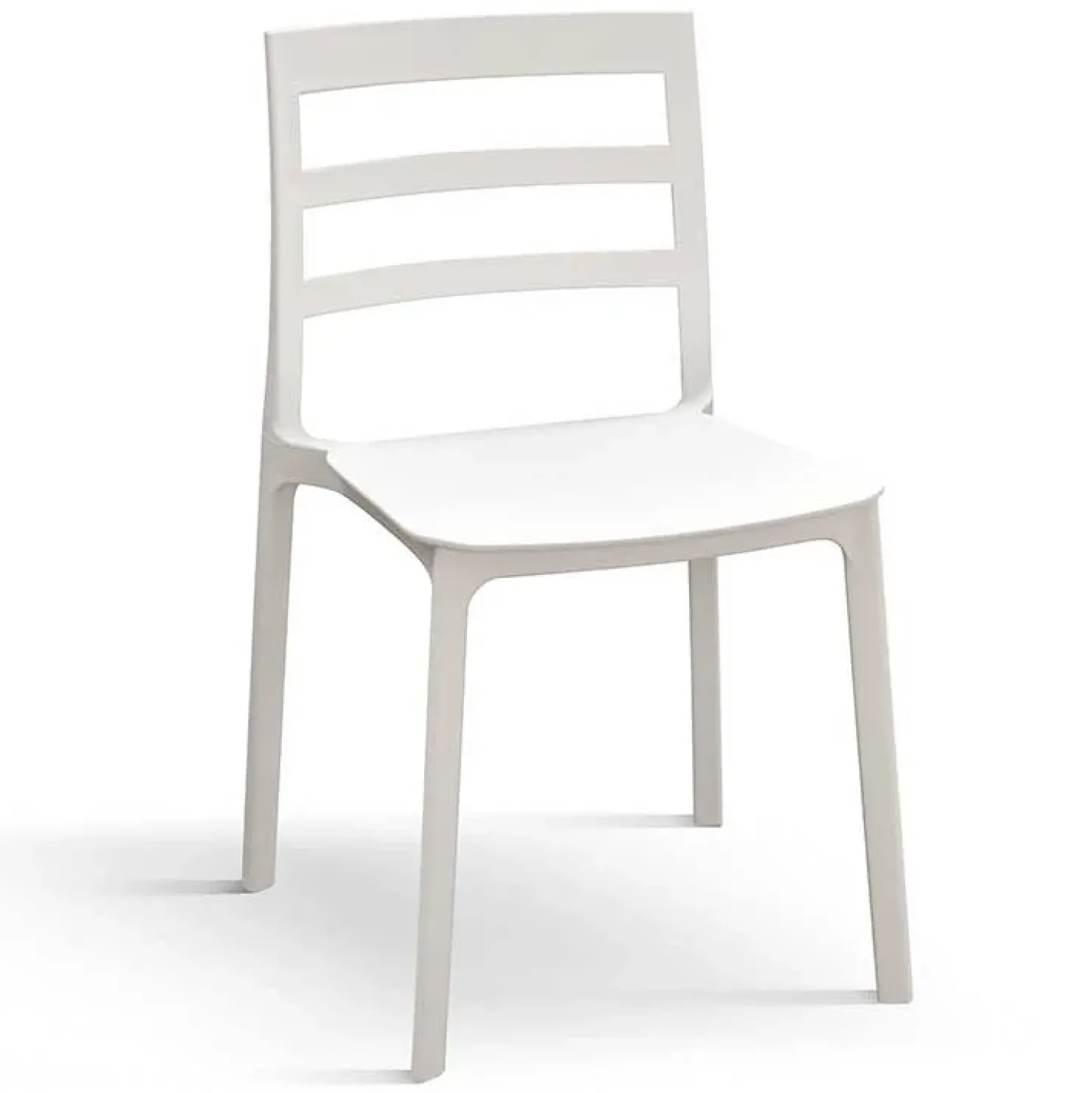 Garnero Arredamenti Sedia da pranzo impilabile moderna in polipropilene Nature Bianco New
