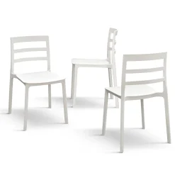 Garnero Arredamenti Sedia da pranzo impilabile moderna in polipropilene Nature Bianco New