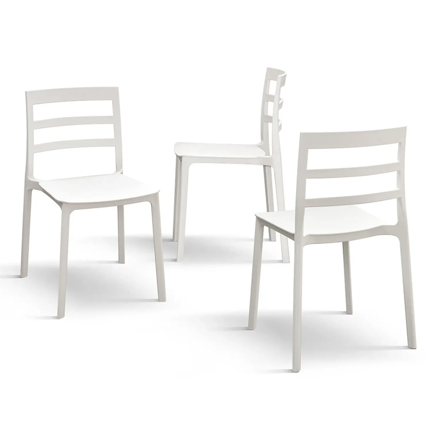 Garnero Arredamenti Sedia da pranzo impilabile moderna in polipropilene Nature Bianco New