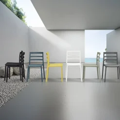 Garnero Arredamenti Sedia da pranzo impilabile moderna in polipropilene Nature Bianco New