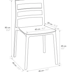 Garnero Arredamenti Sedia da pranzo impilabile moderna in polipropilene Nature Bianco New