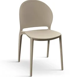 Garnero Arredamenti Sedia da pranzo impilabile moderna in polipropilene Pelican Tortora New