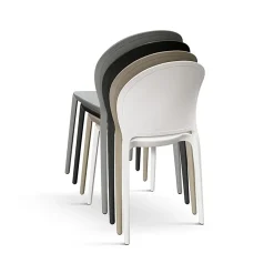 Garnero Arredamenti Sedia da pranzo impilabile moderna in polipropilene Pelican Tortora New