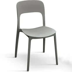 Garnero Arredamenti Sedia da pranzo impilabile moderna polipropilene grigia Halyard Grigio Discount
