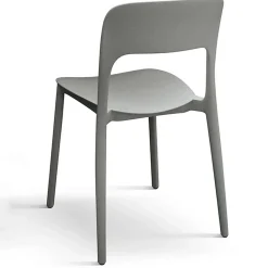 Garnero Arredamenti Sedia da pranzo impilabile moderna polipropilene grigia Halyard Grigio Discount