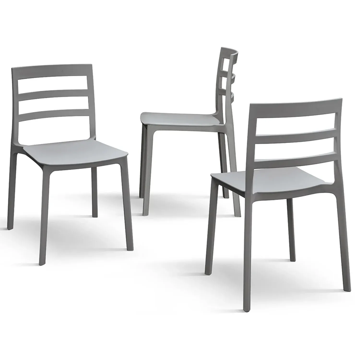 Garnero Arredamenti Sedia da pranzo impilabile moderna in polipropilene Nature Grigio Best