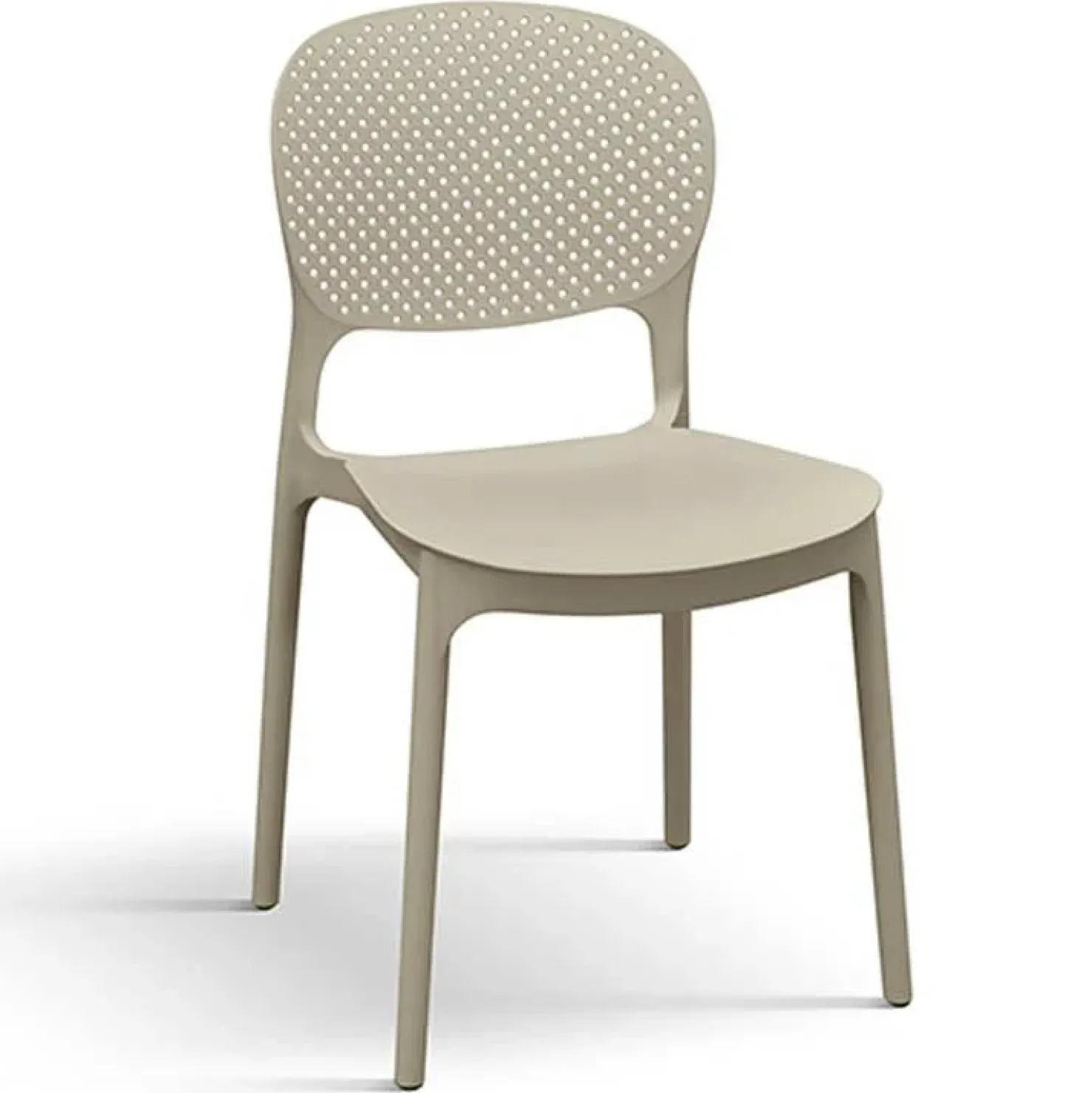 Garnero Arredamenti Sedia da pranzo impilabile moderna in polipropilene Elbow Tortora Outlet