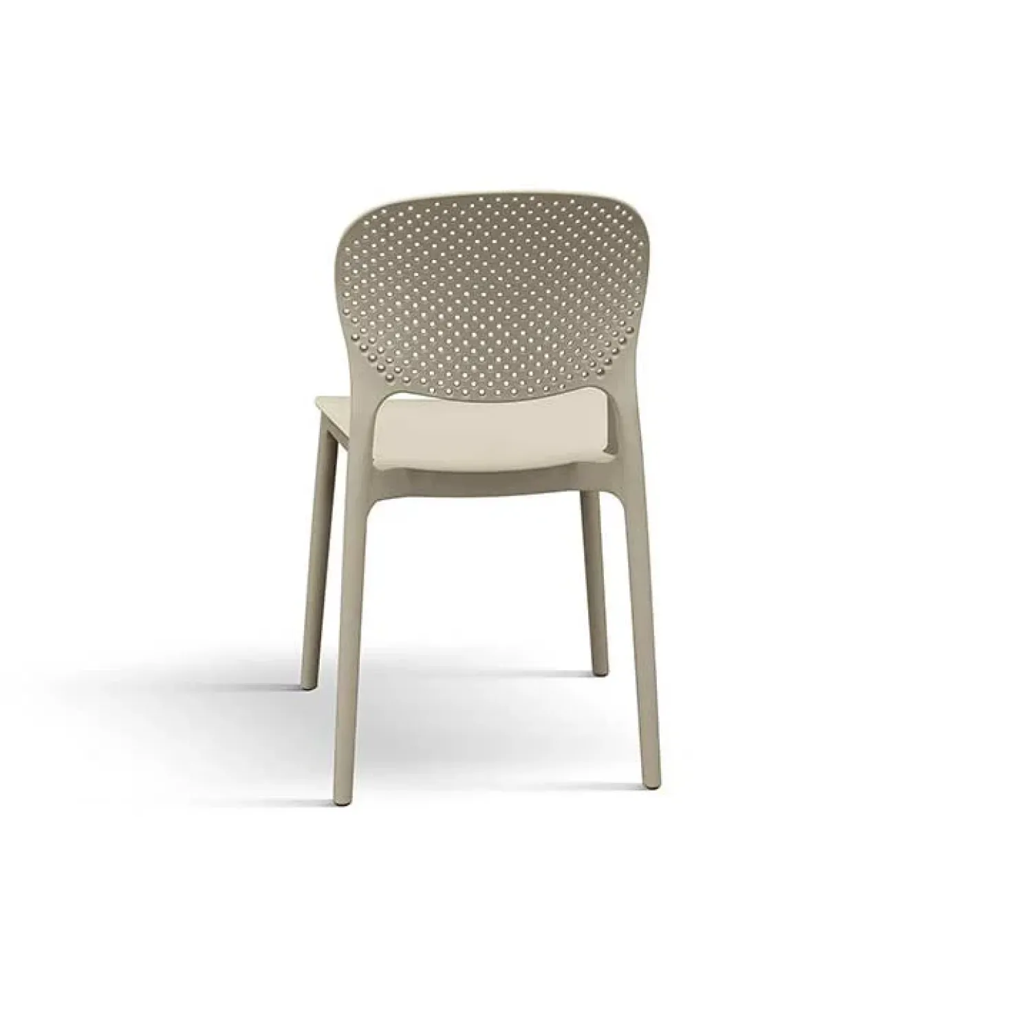 Garnero Arredamenti Sedia da pranzo impilabile moderna in polipropilene Elbow Tortora Outlet