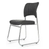 Garnero Arredamenti Sedia da pranzo in ecopelle nero acciaio Algeri
