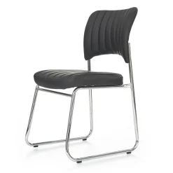 Garnero Arredamenti Sedia da pranzo in ecopelle nero acciaio Algeri