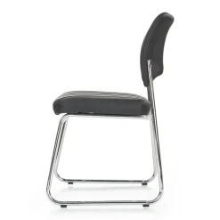 Garnero Arredamenti Sedia da pranzo in ecopelle nero acciaio Algeri