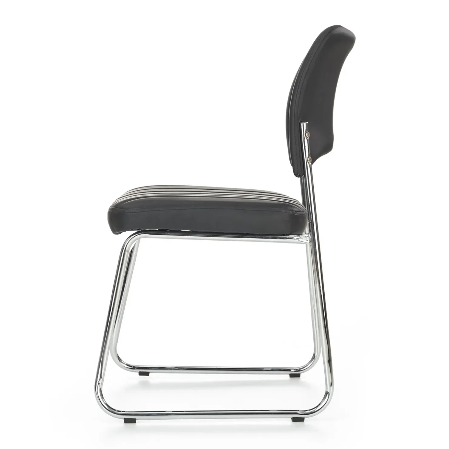 Garnero Arredamenti Sedia da pranzo in ecopelle nero acciaio Algeri