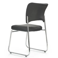 Garnero Arredamenti Sedia da pranzo in ecopelle nero acciaio Algeri