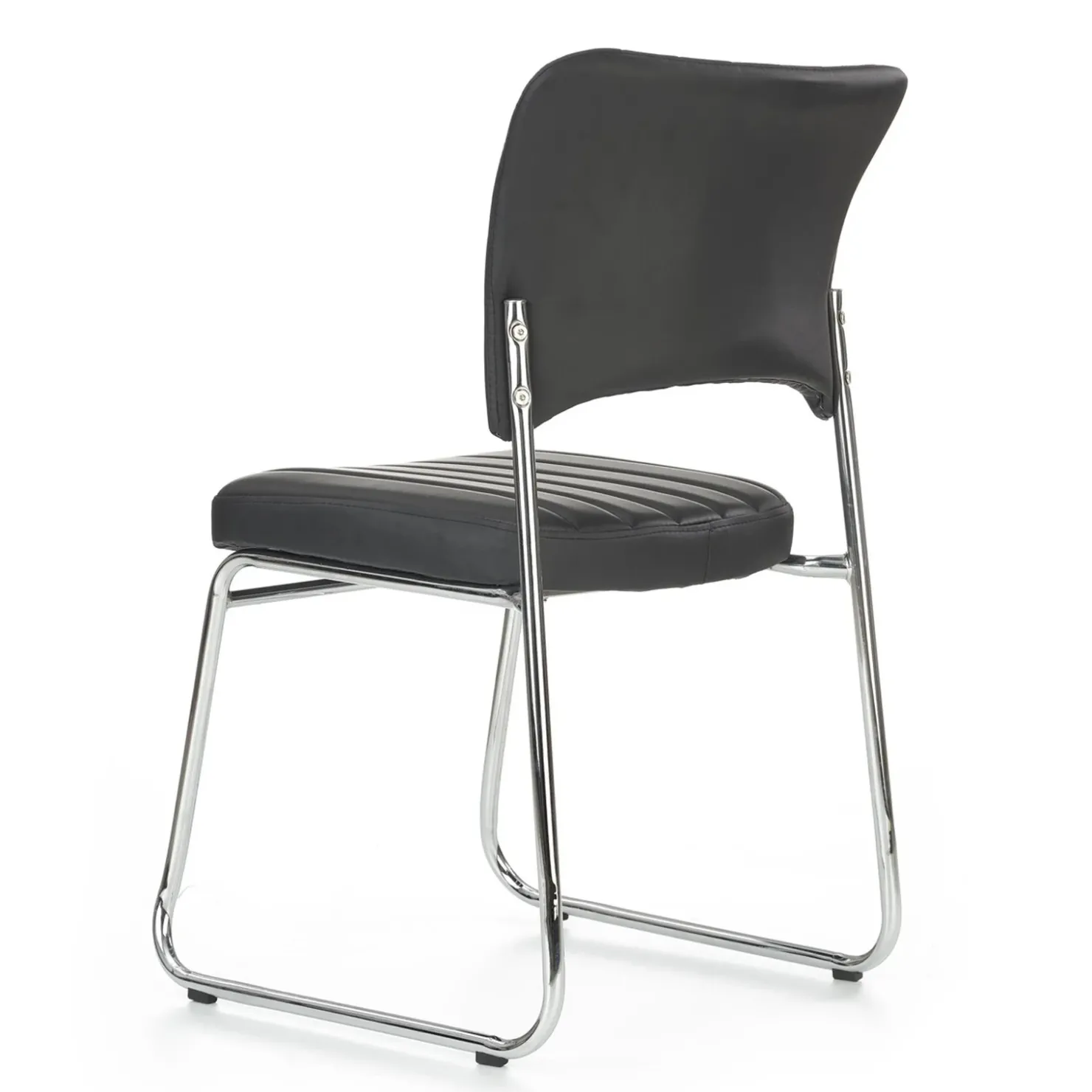 Garnero Arredamenti Sedia da pranzo in ecopelle nero acciaio Algeri